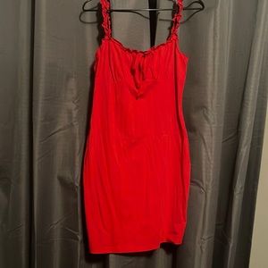 Red body-con dress